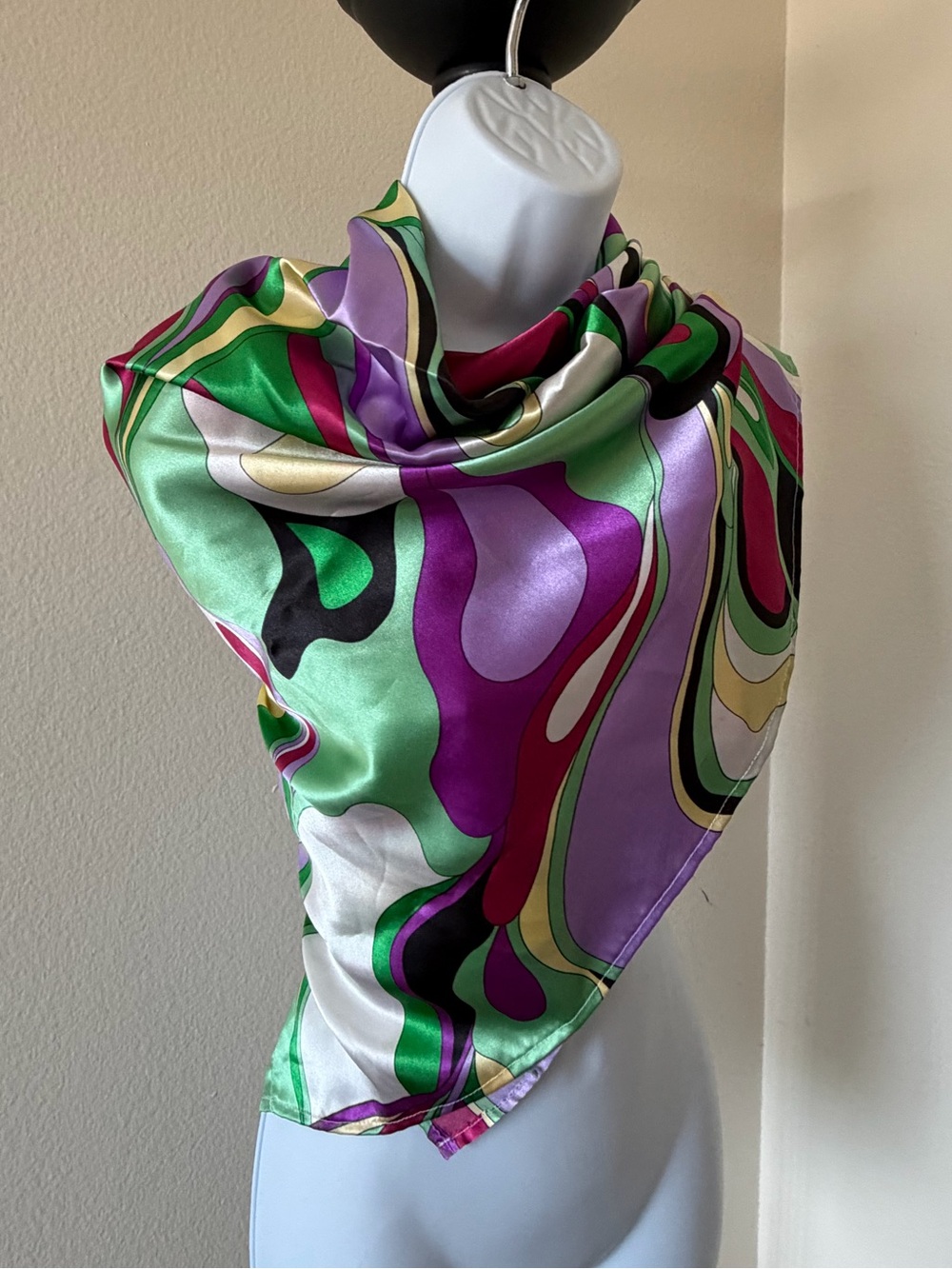 Vintage Y2K retro Dennis basso Vibrant Abstract Swirl Scarf